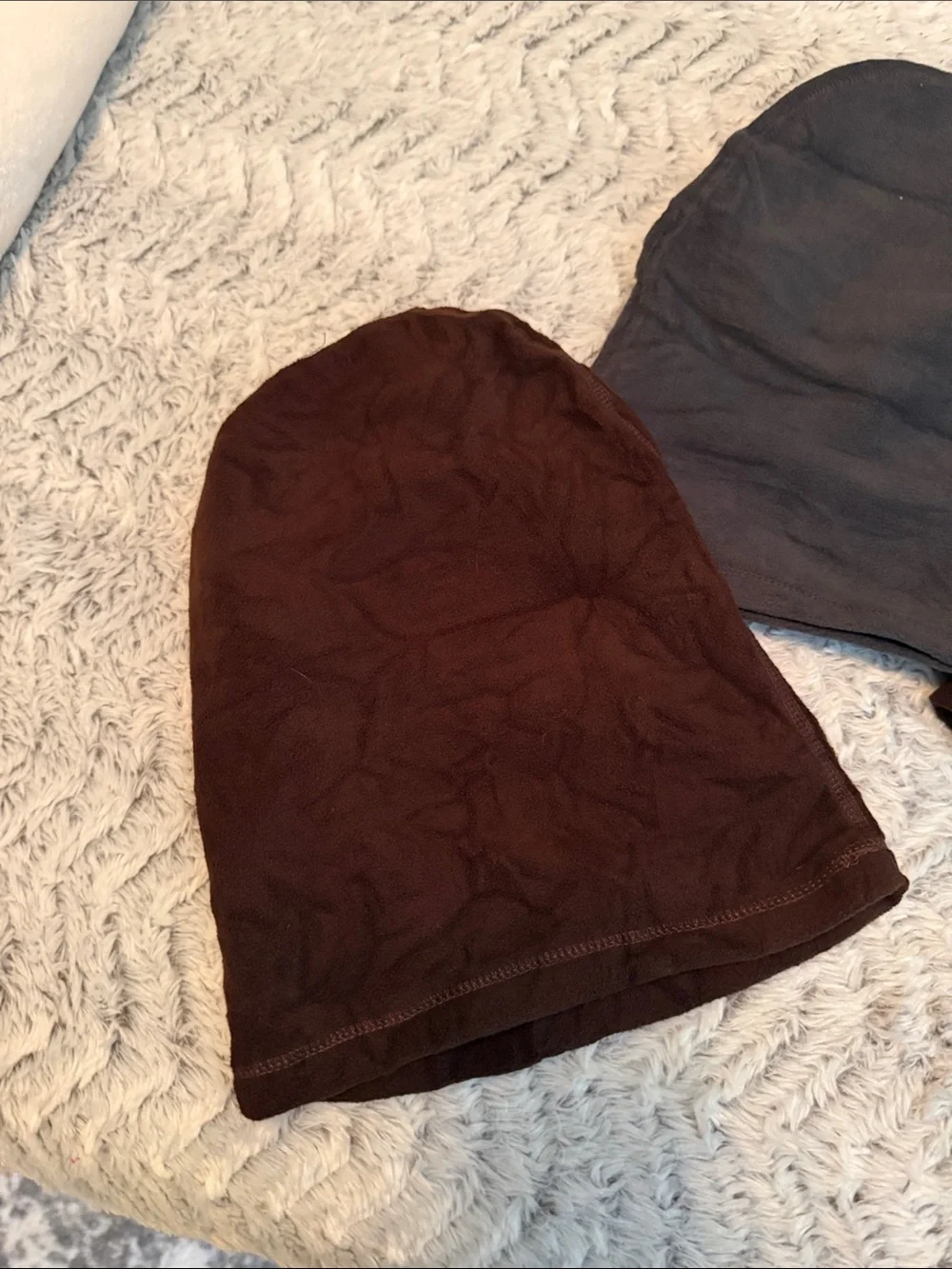 Men's Breathable Face Mask Balaclava- Brown & Gray fleece NWOT set of 3
